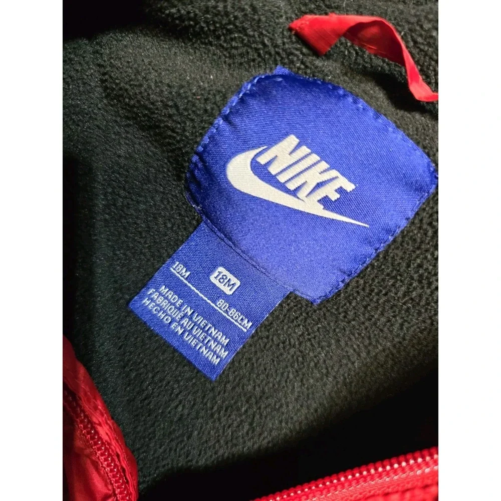 Nike Red Baby Boys Jacket 18 Months Fleece Insulated